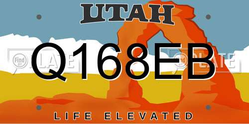 Q168EB Utah License Plate