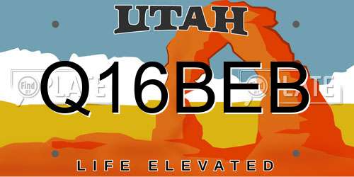 Q16BEB Utah License Plate