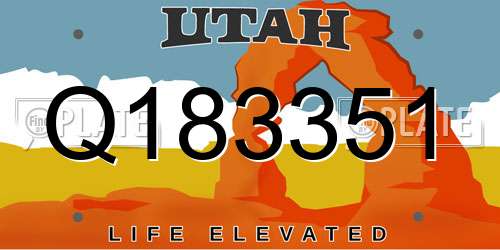 Q183351 Utah License Plate