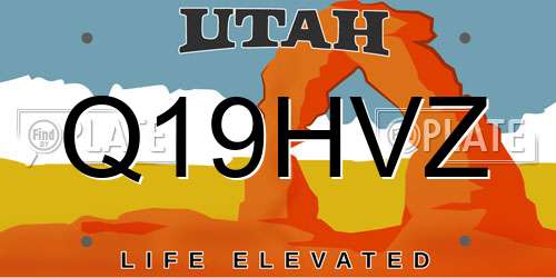 Q19HVZ Utah License Plate