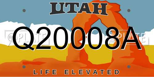Q20008A Utah License Plate