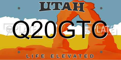 Q20GTC Utah License Plate