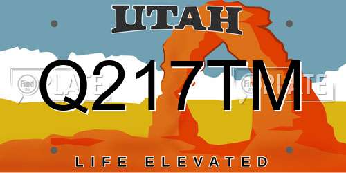 Q217TM Utah License Plate