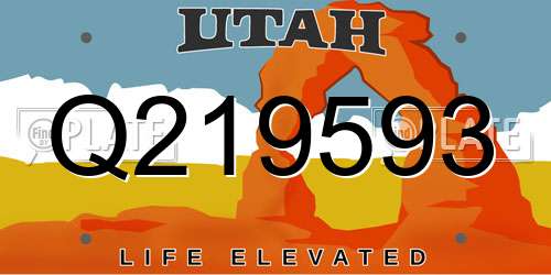 Q219593 Utah License Plate