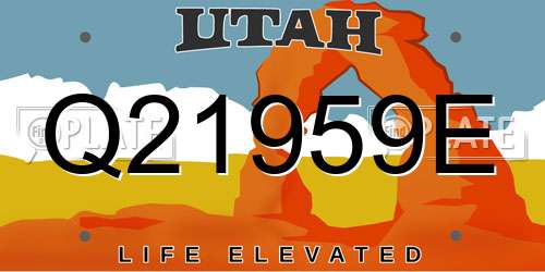 Q21959E Utah License Plate