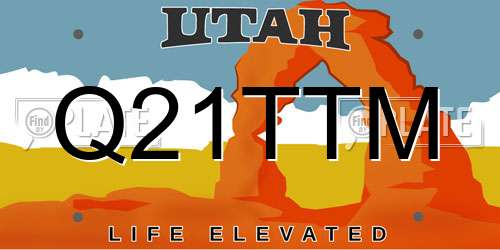 Q21TTM Utah License Plate