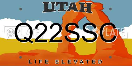 Q22SSC Utah License Plate