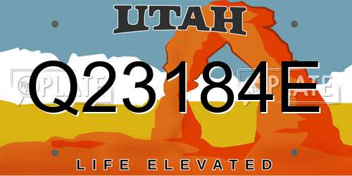 Q23184E Utah License Plate