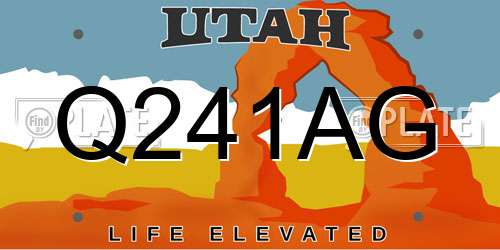 Q241AG Utah License Plate