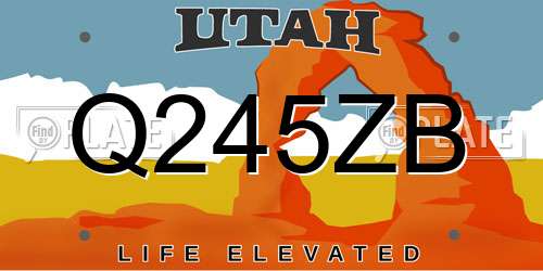 Q245ZB Utah License Plate