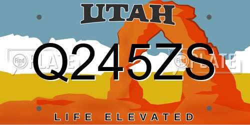 Q245ZS Utah License Plate