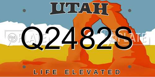 Q2482S Utah License Plate