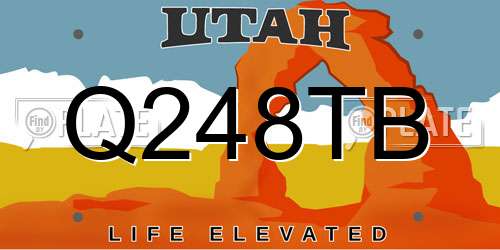 Q248TB Utah License Plate
