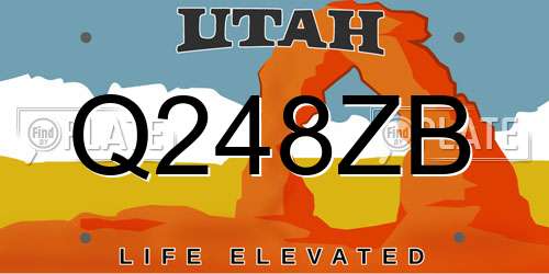 Q248ZB Utah License Plate