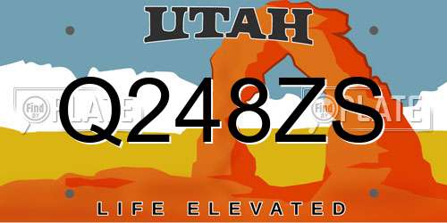 Q248ZS Utah License Plate
