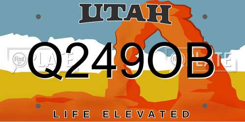 Q249OB Utah License Plate