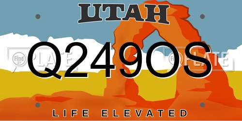Q249OS Utah License Plate