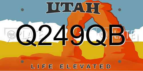 Q249QB Utah License Plate