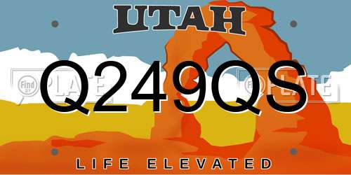 Q249QS Utah License Plate