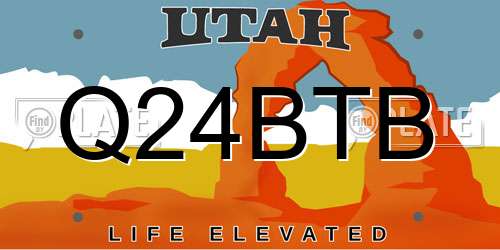 Q24BTB Utah License Plate