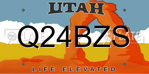 Q24BZS Utah License Plate