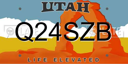 Q24SZB Utah License Plate