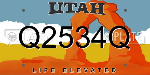 Q2534Q Utah License Plate