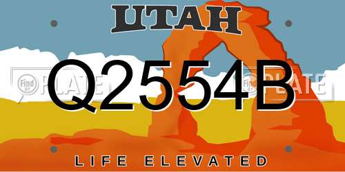 Q2554B Utah License Plate