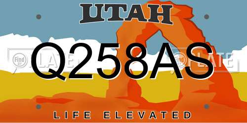 Q258AS Utah License Plate