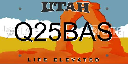 Q25BAS Utah License Plate