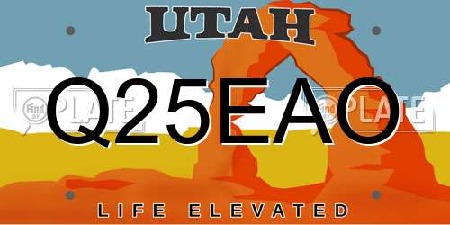 Q25EAO Utah License Plate