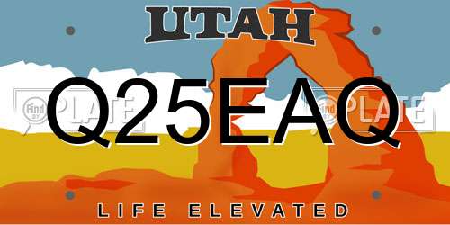 Q25EAQ Utah License Plate