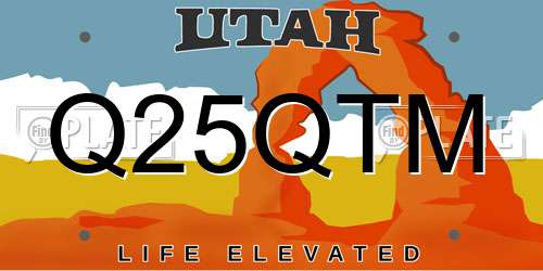 Q25QTM Utah License Plate