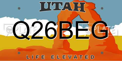 Q26BEG Utah License Plate