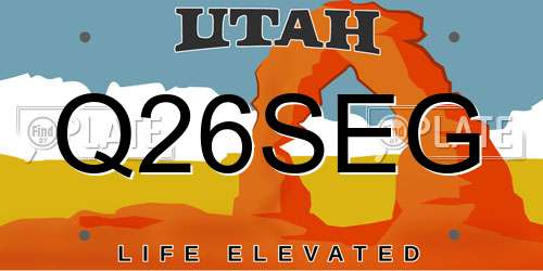 Q26SEG Utah License Plate