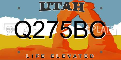 Q275BC Utah License Plate