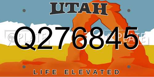 Q276845 Utah License Plate