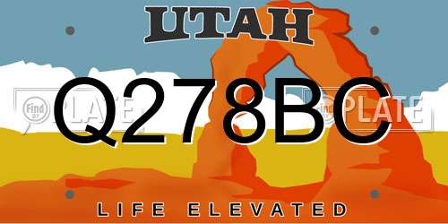 Q278BC Utah License Plate