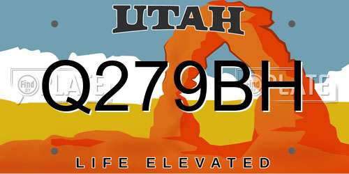 Q279BH Utah License Plate