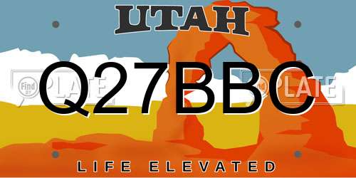 Q27BBC Utah License Plate