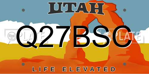 Q27BSC Utah License Plate