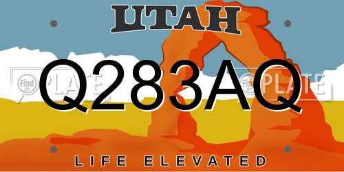 Q283AQ Utah License Plate