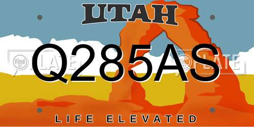 Q285AS Utah License Plate