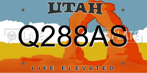 Q288AS Utah License Plate
