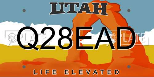 Q28EAD Utah License Plate