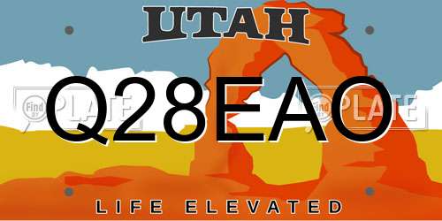 Q28EAO Utah License Plate