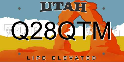 Q28QTM Utah License Plate