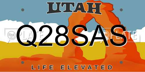 Q28SAS Utah License Plate