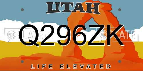 Q296ZK Utah License Plate