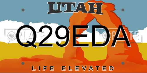 Q29EDA Utah License Plate